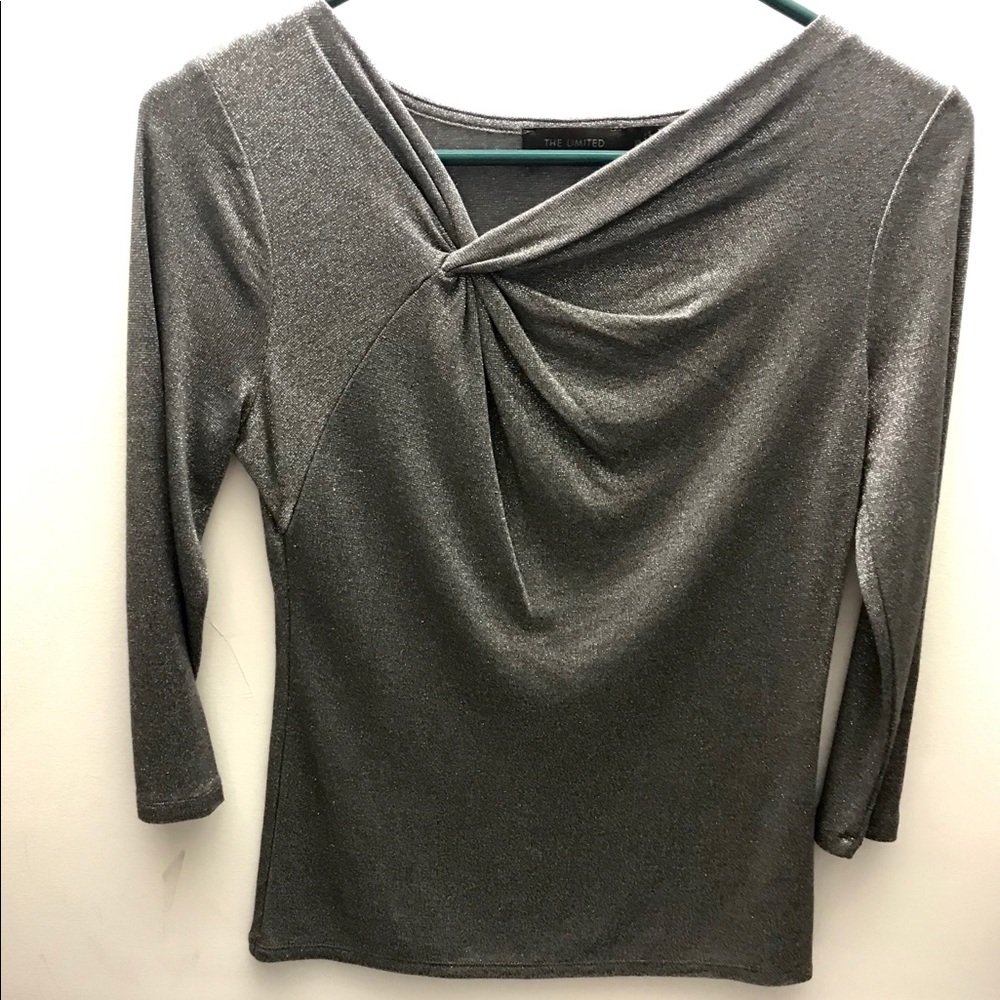Limited XS 3/4 sleeve Silver Sparkle Top